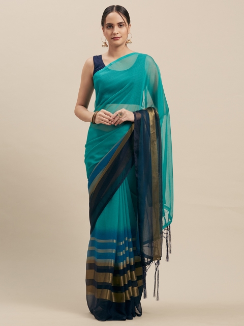 

Nanda Silk Mills Green Pure Chiffon Solid Mysore Silk Saree