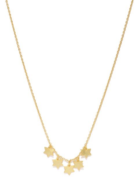 

Gehna 925 Sterling Silver Gold-Toned Star Shaped Necklace