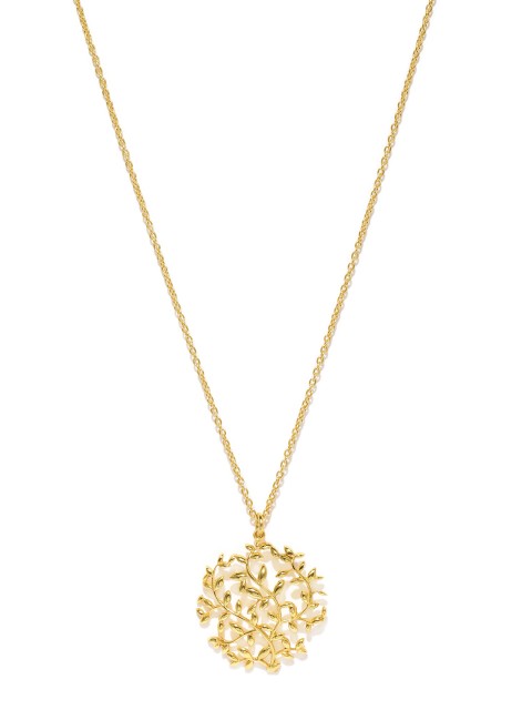 

Gehna 925 Sterling Silver Gold-Toned Circular Pendant with Chain