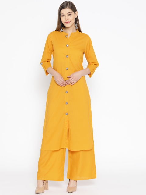 

Rangoli Jaipur Women Mustard Yellow Solid Kurta with Palazzos