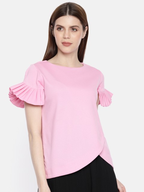 

CHANGE CONSTANT Women Pink Solid Wrap Top