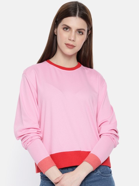 

CHANGE CONSTANT Women Pink Solid Sweatshirt