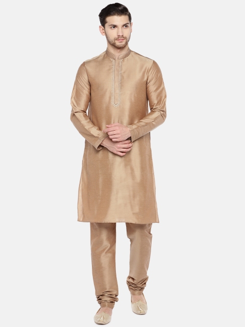 

Ethnicity Men Beige Solid Kurta with Churidar
