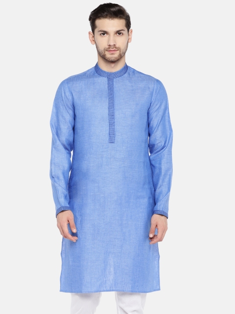 

Ethnicity Men Blue Woven Design Straight Kurta