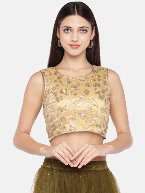 

Ethnicity Women Gold-Toned Embellished Top