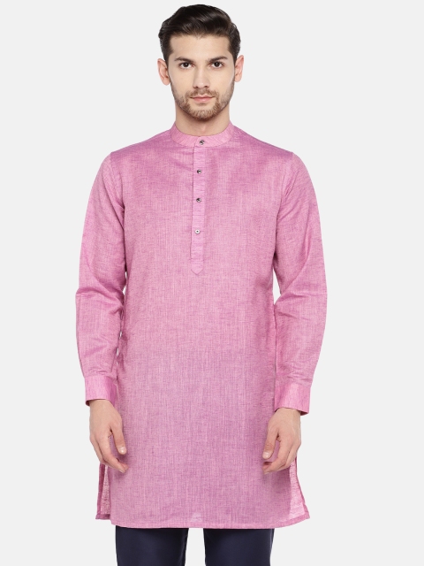 

Ethnicity Men Pink Woven Design Straight Kurta