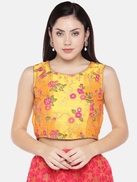 

Ethnicity Women Yellow Embellished Top