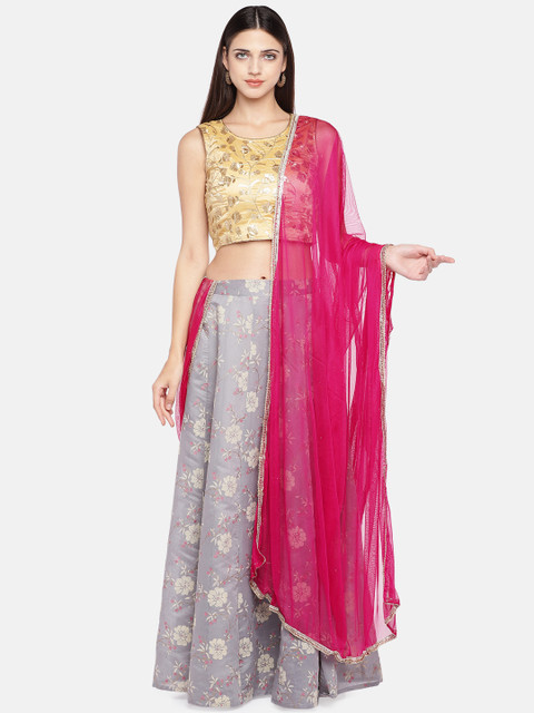 

Ethnicity Fuchsia Woven Design Dupatta