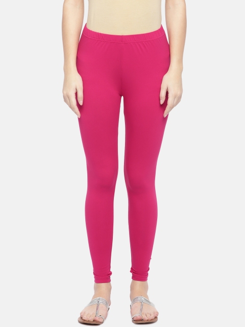 

Ethnicity Women Fuchsia Pink Solid Ankle-Length Leggings