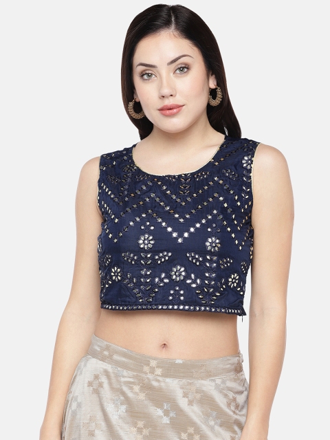 

Ethnicity Women Navy Blue Embellished Top