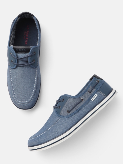 

U.S. Polo Assn. Men Blue Solid Rooster Boat Shoes