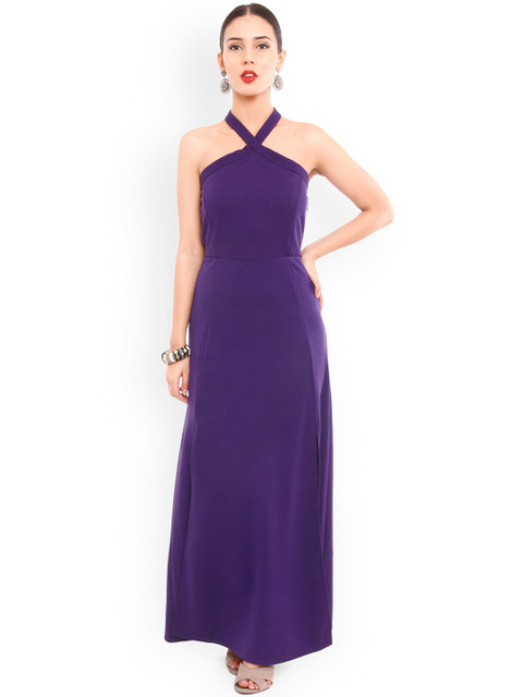 

Nun Purple Maxi Dress with Halter Neck