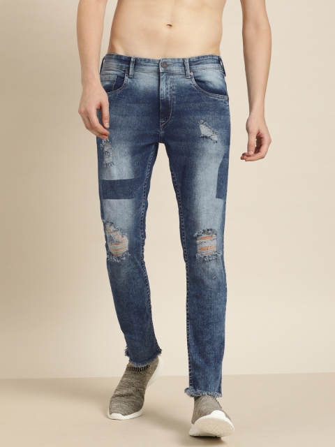 

Moda Rapido Men Blue Slim Fit Mid-Rise Highly Distressed Frayed Hem Stretchable Jeans