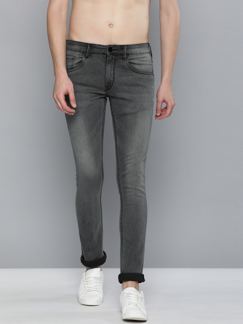 

HERE&NOW Men Charcoal Grey Skinny Fit Mid-Rise Clean Look Stretchable Jeans