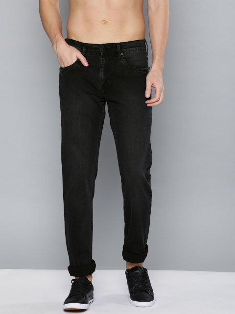 

HERE&NOW Men Black Slim Fit Mid-Rise Clean Look Stretchable Jeans