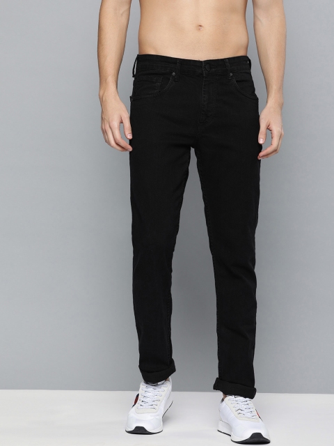 

HERE&NOW Men Black Slim Fit Mid-Rise Clean Look Stretchable Jeans