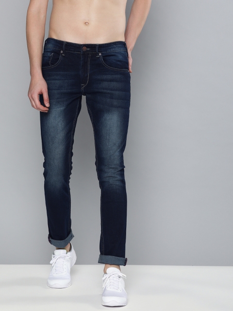 

HERE&NOW Men Blue Skinny Fit Mid-Rise Clean Look Stretchable Jeans