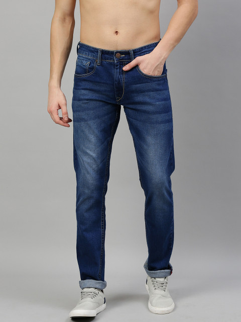 

HERE&NOW Men Blue Skinny Fit Mid-Rise Clean Look Stretchable Jeans
