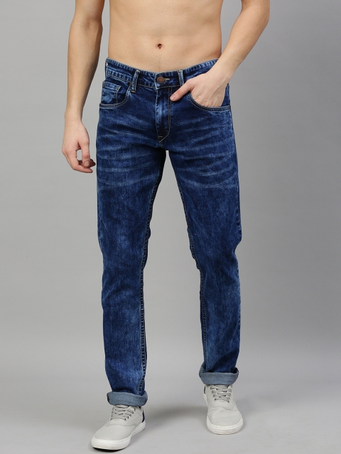 

HERE&NOW Men Blue Skinny Fit Mid-Rise Clean Look Stretchable Jeans