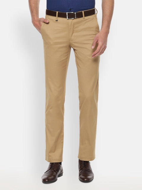 

Van Heusen Men Khaki Slim Fit Solid Regular Trousers