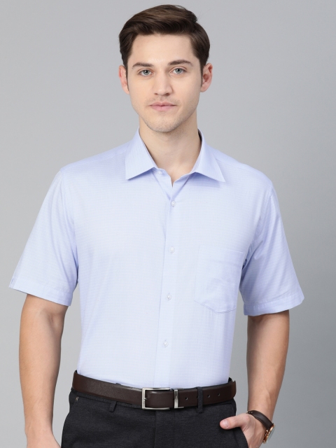 

Van Heusen Men Blue & White Custom Fit Striped Casual Shirt