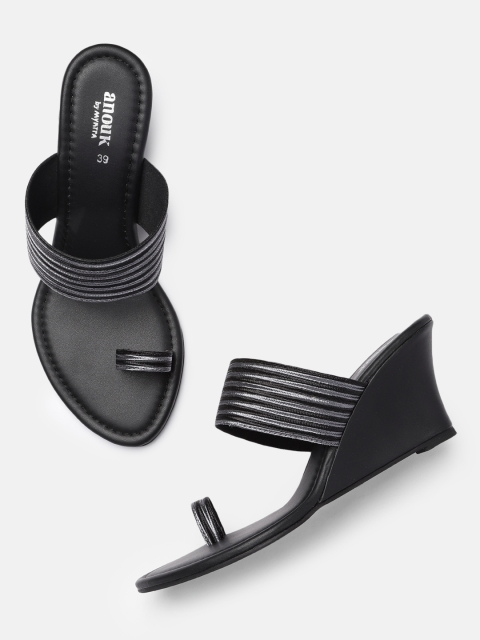 

Anouk Women Black Striped Wedges
