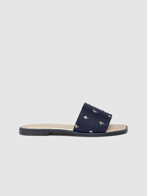

Anouk Women Navy Blue Sequinned Open-Toe Flats