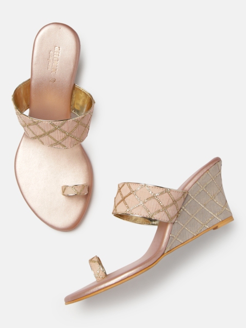 

Anouk Women Pink Embellished Wedges