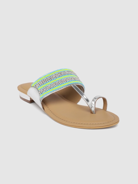 

Anouk Women Silver-Toned Embellished One Toe Flats