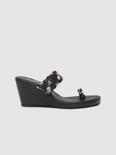 

Anouk Women Black & Blue Woven Design Sandals