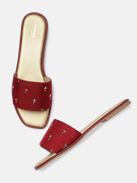 

Anouk Women Red Embellished Open Toe Flats