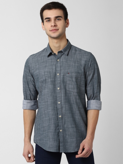 

Peter England Men Blue Slim Fit Casual Shirt