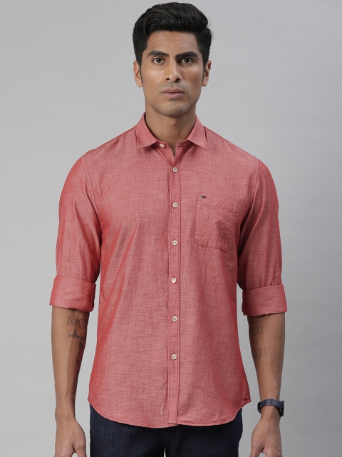 

Peter England Men Red Slim Fit Solid Casual Shirt
