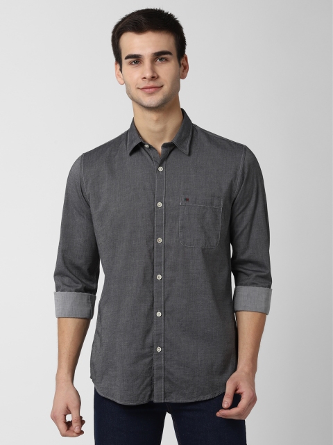 

Peter England Men Grey Slim Fit Solid Casual Shirt