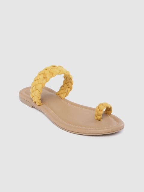 

Lavie Women Mustard Yellow Braided One Toe Flats