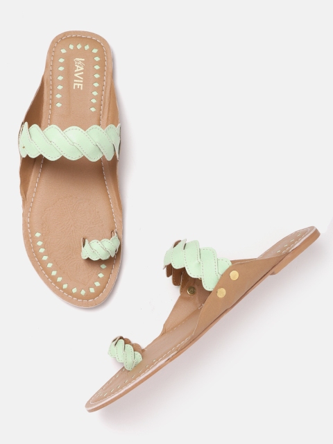 

Lavie Women Mint Green Braided One Toe Flats