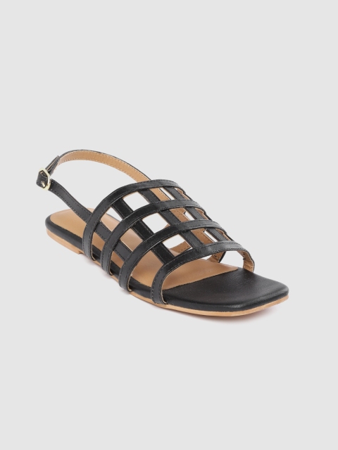 

Lavie Women Black Cut-Out Open Toe Flats