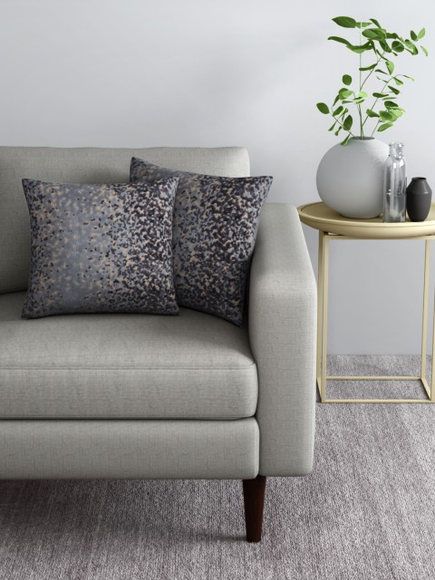 

Aura Set of 2 Charcoal Grey Jacquard Square Cushion Covers