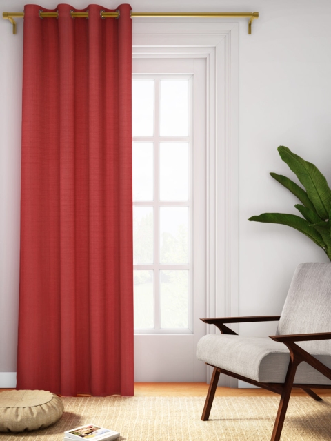 

Aura Brick Red Single Self-Design Long Door Curtain