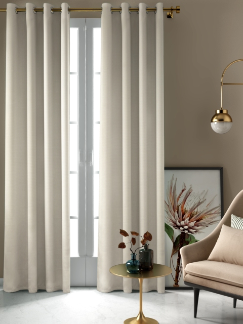 

Aura Off-White Single Striped Long Door Curtain