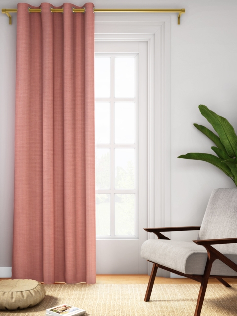 

Aura Peach-Coloured Self Design Single Long Door Curtain