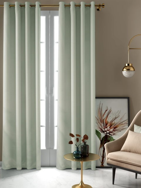 

Aura Green Single Sheer Long Door Curtain