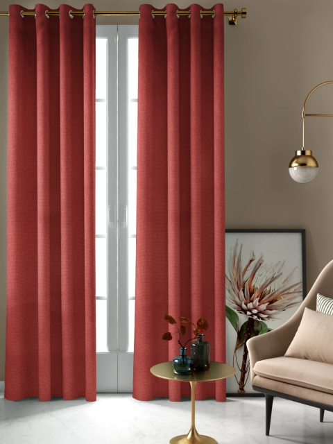 

Aura Rust Red Single Sheer Long Door Curtain
