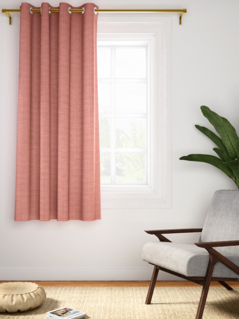 

Aura Peach-Coloured Single Solid Window Curtain