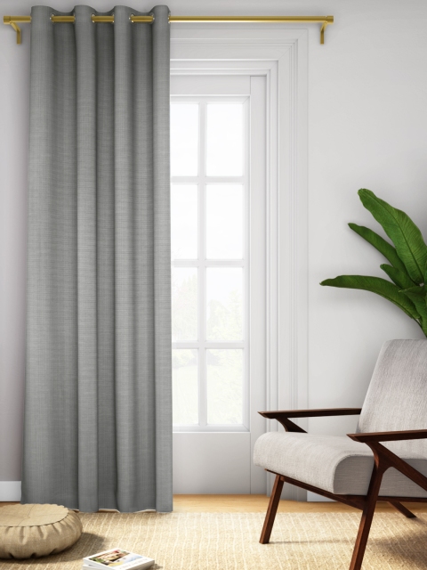 

Aura Grey Single Solid Long Door Curtain