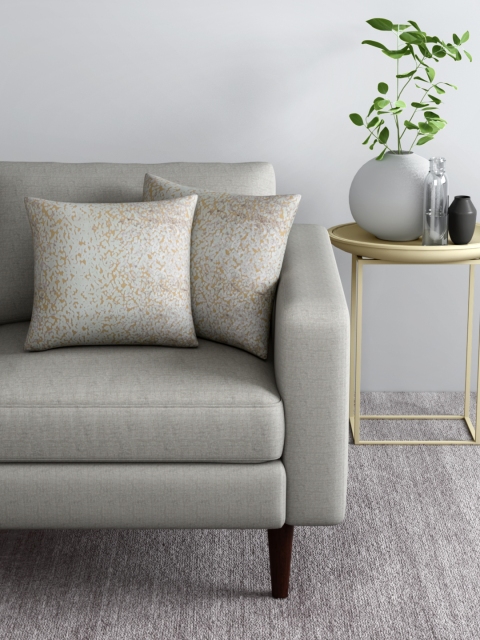 

Aura Set of 2 Grey & Beige Printed Square Cushion Covers
