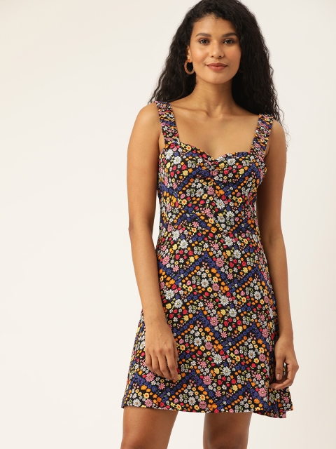 

FOREVER 21 Women Multicoloured Printed A-Line Dress, Multi