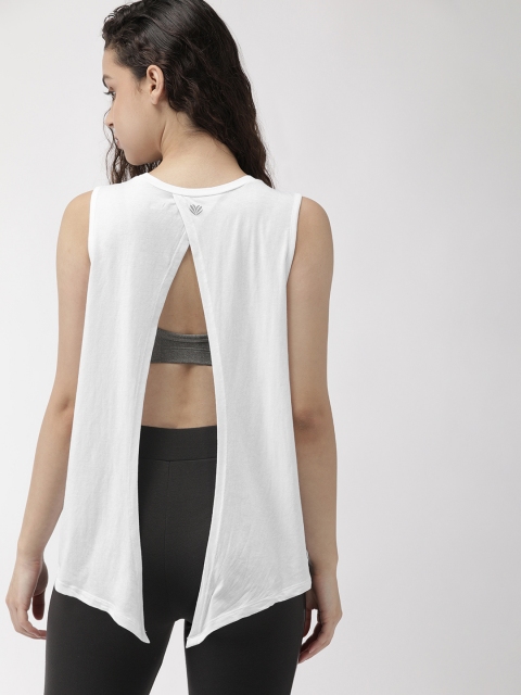 

FOREVER 21 Women White Solid Styled Back Top