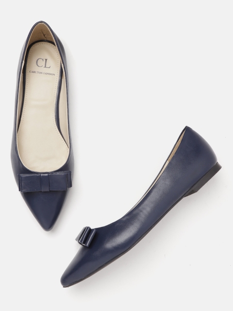 

Carlton London Women Navy Blue Solid Ballerinas