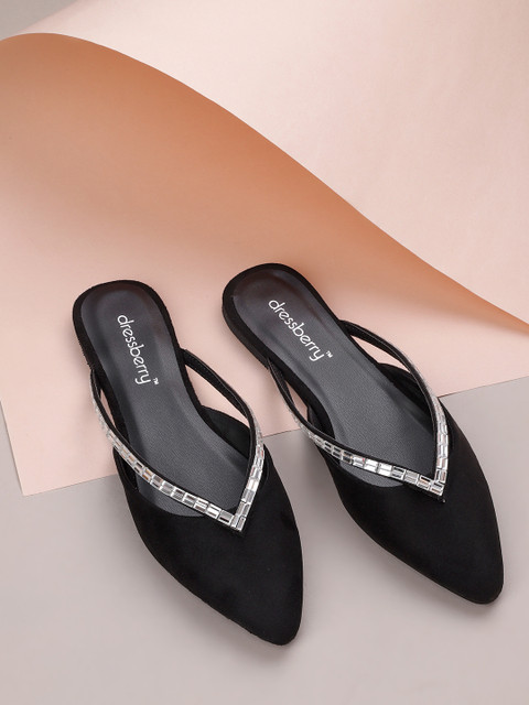 

DressBerry Women Black Studded Mules